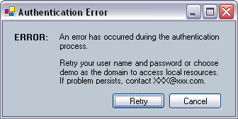 Authentication Framework: Error